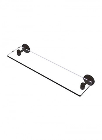 Tango Collection Wall Mounted Glass Shelf Black/Clear 22inch