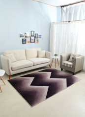 Geometric Pattern Soft Washable Floor Mat Purple 140X200centimeter