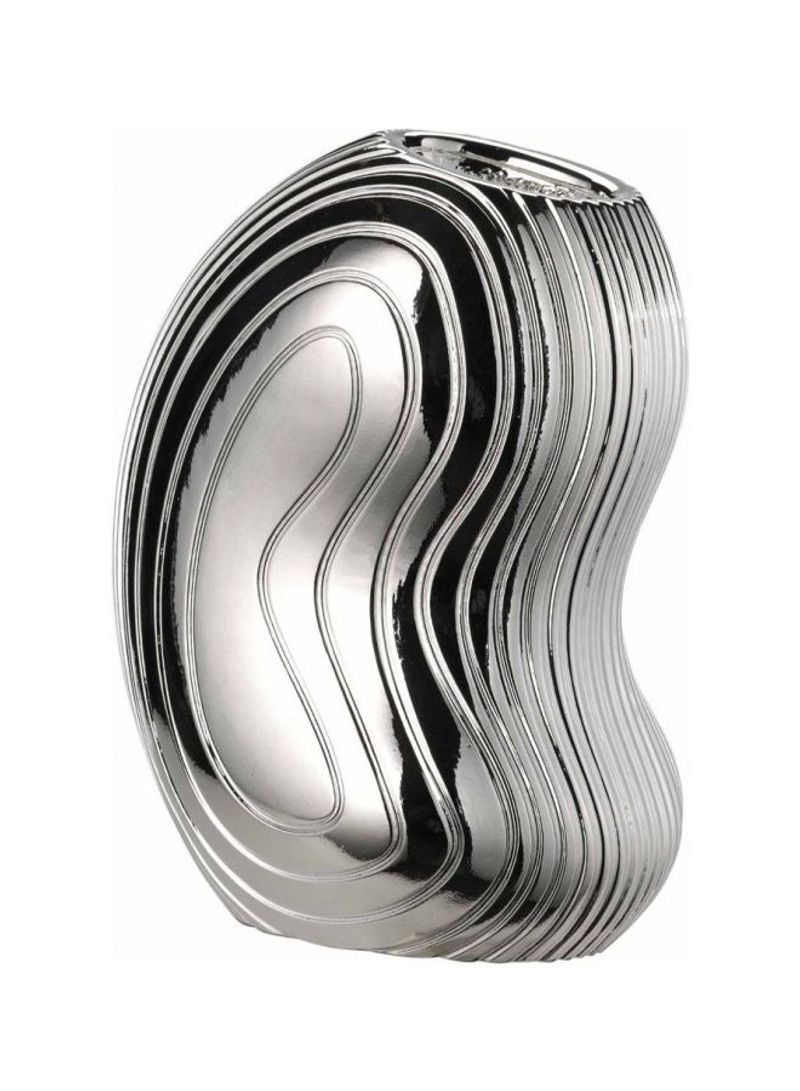 Pebble Decorative Resin Vase Silver 27x20x14centimeter