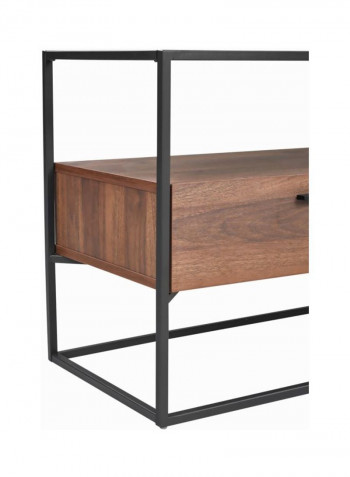 Ruby Low TV Unit With Glass Top Brown/Black