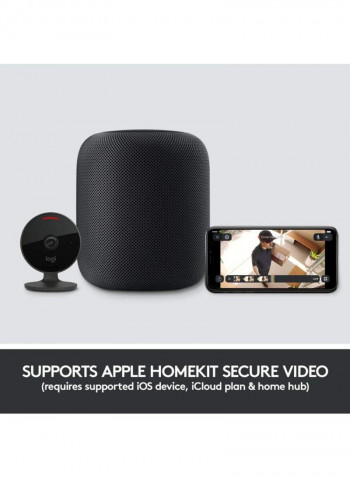 Circle View Weatherproof Wired Home Security Camera 2.24x2.65x2.78inch Black