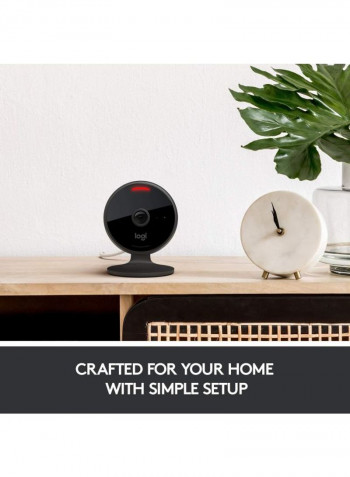 Circle View Weatherproof Wired Home Security Camera 2.24x2.65x2.78inch Black