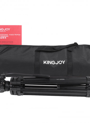 Kingjoy 360 Degree Panorama Fluid Ball Head Professional Tripod Kit Black