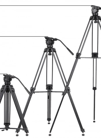 Kingjoy 360 Degree Panorama Fluid Ball Head Professional Tripod Kit Black