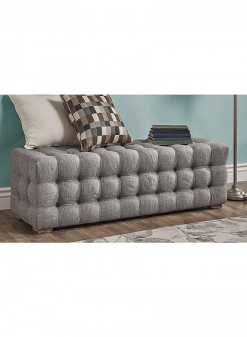 Short Tufted Ottoman Grey 50x120x50centimeter