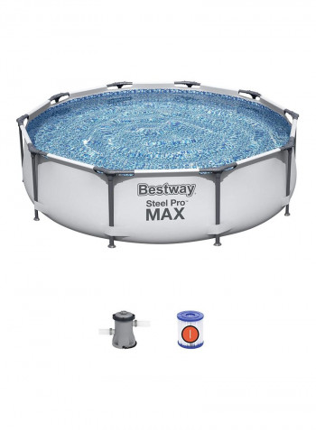 Bestway Steel Pro Max Round Frame Pool Set. بيست واي ستيل برو ماكس مجموعة مسبح الإطار الدائري 305 x 76meter