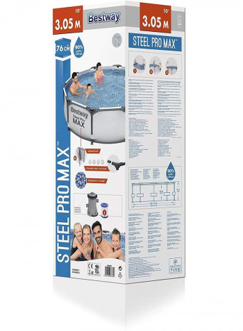 Bestway Steel Pro Max Round Frame Pool Set. بيست واي ستيل برو ماكس مجموعة مسبح الإطار الدائري 305 x 76meter