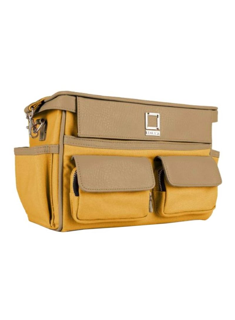 Camera Bag With Adjustable Padded Dividers For Leica Cameras Yellow/Brown