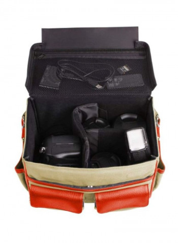 Camera Bag With Removable Shoulder Strap For Canon EOS Cameras Beige/Orange