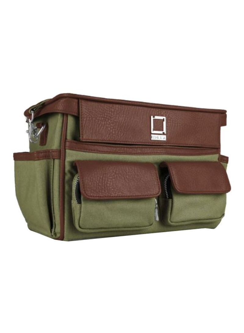 Case With Shoulder Strap For Panasonic Lumix Cameras Forrest Green/Espresso Brown