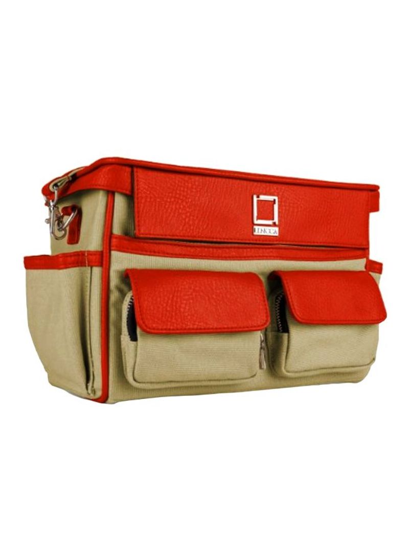 Camera Bag With Adjustable Padded Dividers For Leica Cameras Raw Beige/Orange