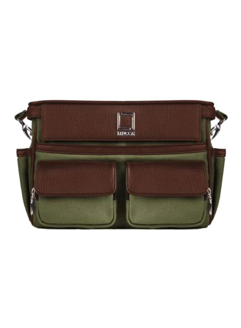 Water Repellent Case With Adjustable Padded Dividers For Leica Cameras Forrest Green/Espresso Brown