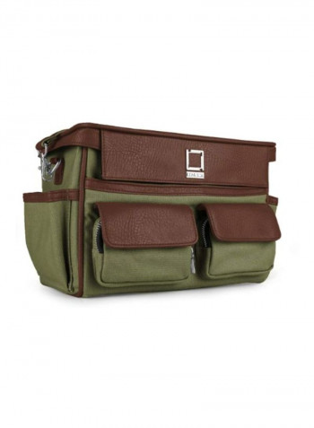 Water Repellent Case With Adjustable Padded Dividers For Leica Cameras Forrest Green/Espresso Brown