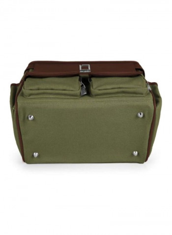 Water Repellent Case With Adjustable Padded Dividers For Leica Cameras Forrest Green/Espresso Brown