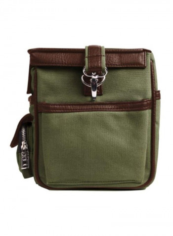 Water Repellent Case With Adjustable Padded Dividers For Leica Cameras Forrest Green/Espresso Brown