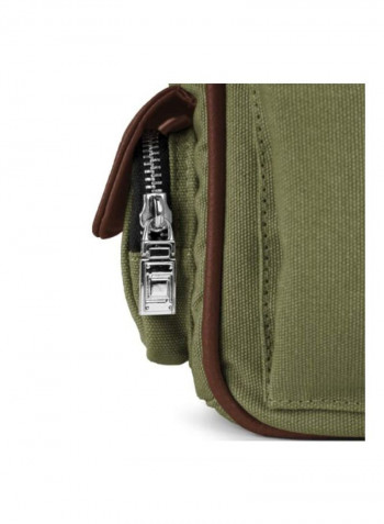 Water Repellent Case With Adjustable Padded Dividers For Leica Cameras Forrest Green/Espresso Brown