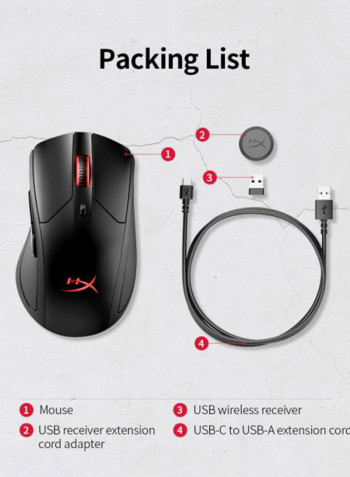 HyperX Pulsefire Dart RGB Wireless Gaming Mouse Black/Red