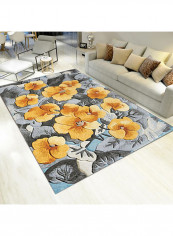3D Print Wear-Resistant Soft Carpet Grey/Yellow 140X200centimeter