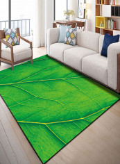 Simple Leaf Pattern Soft Mat Green 140X200centimeter