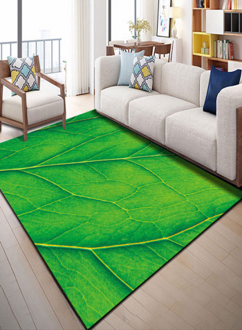 Simple Leaf Pattern Soft Mat Green 140X200centimeter