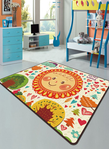 Sun Flower Pattern Comfortable Anti-Skid Mat Multicolour 140X200centimeter