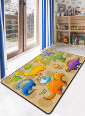 Dinosaur Printed Anti-Slip Mat Multicolour 140x200centimeter