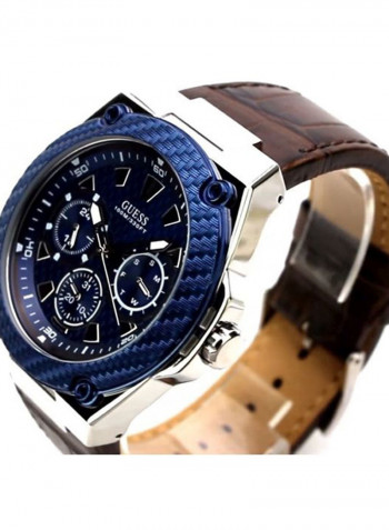 Men's Leather Analog Wrist Watch W1058G4