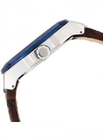 Men's Leather Analog Wrist Watch W1058G4