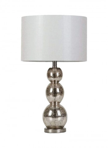 Drum Shade Table Lamp White/Antique Silver 15x15x27inch