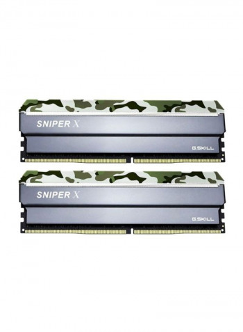 2-Piece Sniper X DDR4 RAM Set 16GB Green/Grey/Gold