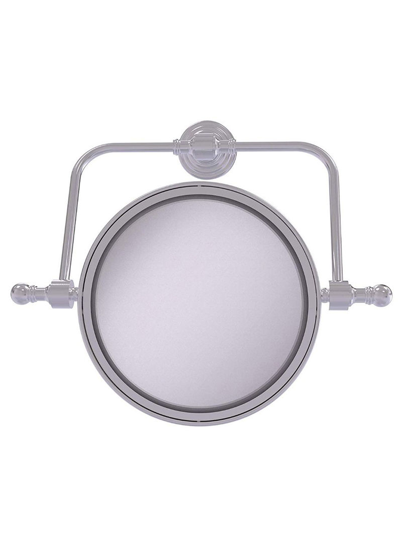 Retro Wave Collection Wall Mounted Make-Up Mirror Silver