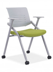 Thick Breathable Mesh Folding Conference Chair Green/Grey 99 x 64 x 32cm