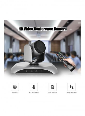 Full HD Conference Camera With Remote Control And Power Adapter