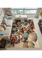 3D Printed Non-Slip Floor Rug Brown/Green 140x200cm