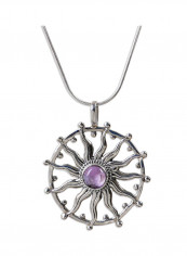 Amethyst Sun Hand Made Pendant Necklace