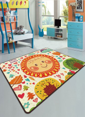 Flower Pattern Anti-Skid Rug Multicolour 140x200cm