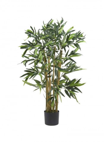 Bamboo Silk Artificial Tree With Pot Green/Beige
