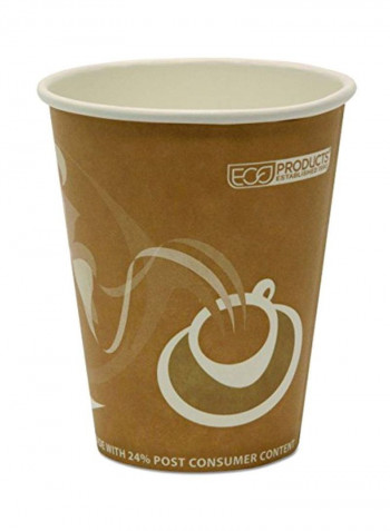 Pack Of 50 Evolution World Hot Cups Brown/White