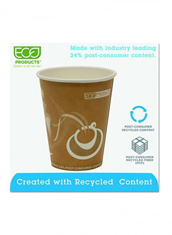 Pack Of 50 Evolution World Hot Cups Brown/White