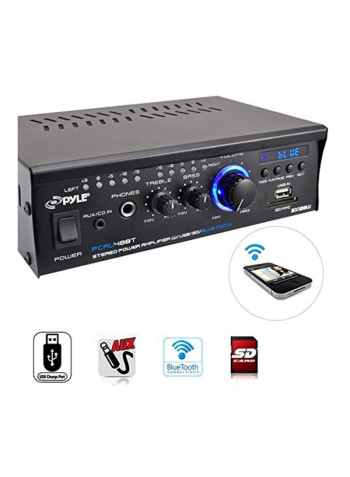 Mini Stereo Bluetooth Power Amplifier PCAU48BT Black