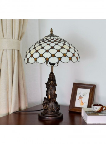 Retro Stained Glass Lampshade Table Lamp Multicolour