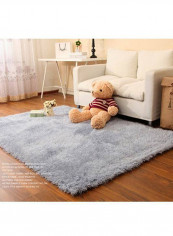 Durable Solid Design Rectangular Carpet Grey 120x170centimeter