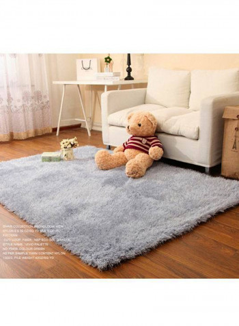 Durable Solid Design Rectangular Carpet Grey 120x170centimeter