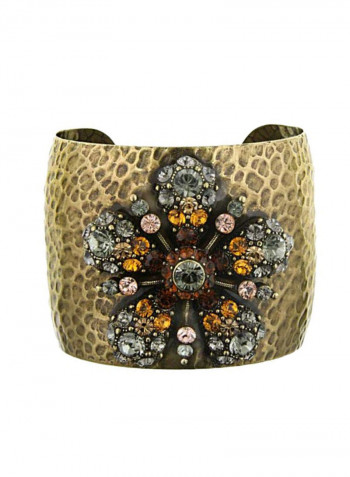 Glitz Hammered Brass Cuff Bracelet