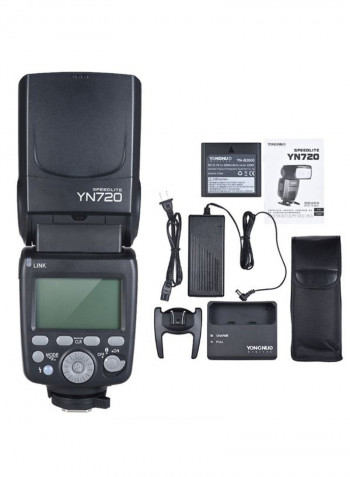2000 mAh YN720 Wireless Speedlite Flash Light Kit 2.5x8.3x3.1inch Black