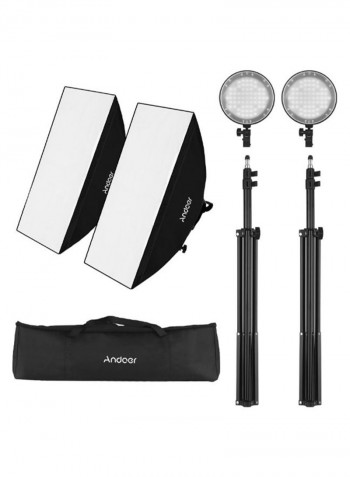 Photography Studio Softbox LED Light Kit Black/White