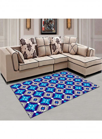 Anti-Skid Diamond Print Carpet Blue/Grey 140x200centimeter