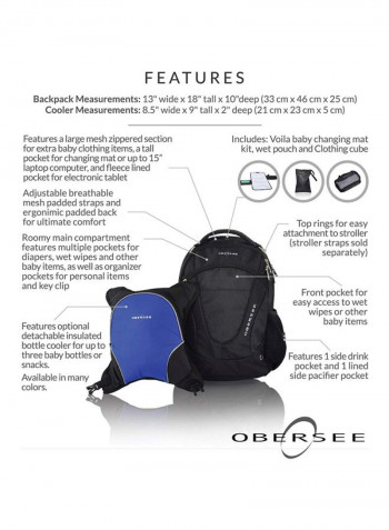 Diaper Bagpack With Detachable Cooler