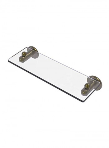 Soho Collection Vanity Beveled Edges Glass Shelf Clear/Gold 16inch