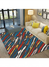 Modern Design Non-Skid Carpet Multicolour 140x200centimeter